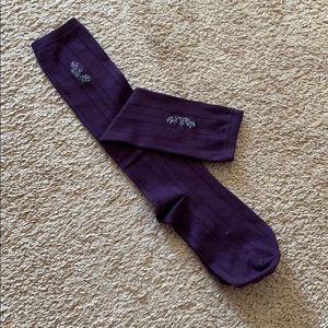 NWOT Floral embroidered socks.